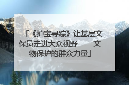《护宝寻踪》让基层文保员走进大众视野——文物保护的群众力量