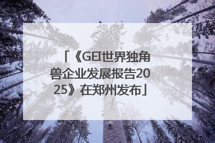 《GEI世界独角兽企业发展报告2025》在郑州发布
