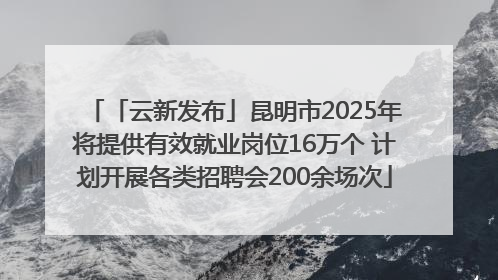 「云新发布」昆明市2025年将提供有效就业岗位16万个 计划开展各类招聘会200余场次