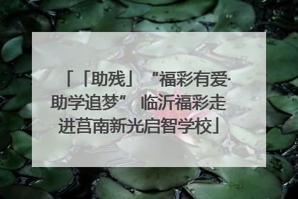 「助残」“福彩有爱·助学追梦” 临沂福彩走进莒南新光启智学校