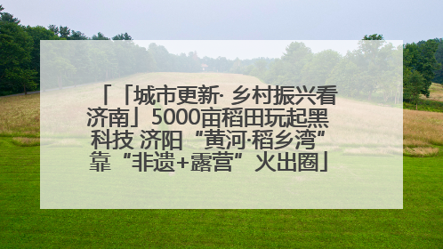 「城市更新· 乡村振兴看济南」5000亩稻田玩起黑科技 济阳“黄河·稻乡湾”靠“非遗+露营”火出圈