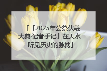 「2025年公祭伏羲大典·记者手记」在天水 听见历史的脉搏