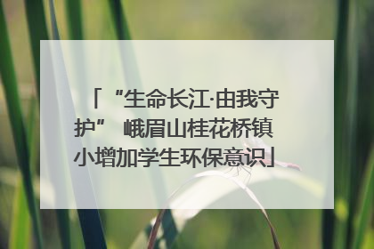 “生命长江·由我守护” 峨眉山桂花桥镇小增加学生环保意识