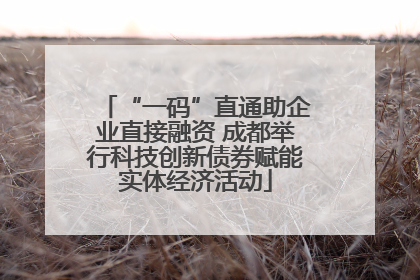 “一码”直通助企业直接融资 成都举行科技创新债券赋能实体经济活动