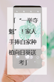 “一举夺魁”！家人手捧自家种植向日葵送考