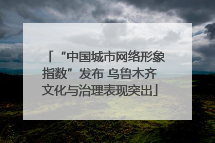 “中国城市网络形象指数”发布 乌鲁木齐文化与治理表现突出