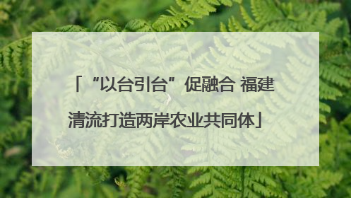“以台引台”促融合 福建清流打造两岸农业共同体