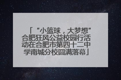 “小篮球，大梦想”合肥狂风公益校园行活动在合肥市第四十二中学南城分校圆满落幕