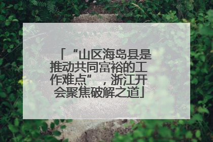 “山区海岛县是推动共同富裕的工作难点”，浙江开会聚焦破解之道