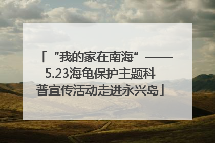 “我的家在南海”——5.23海龟保护主题科普宣传活动走进永兴岛