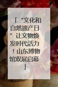 “文化和自然遗产日”让文物焕发时代活力！山东博物馆双展启幕