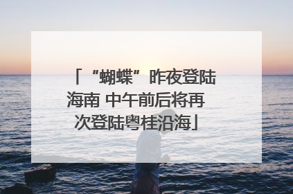 “蝴蝶”昨夜登陆海南 中午前后将再次登陆粤桂沿海