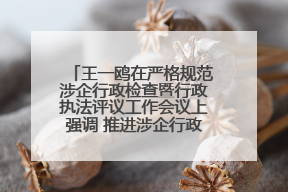王一鸥在严格规范涉企行政检查暨行政执法评议工作会议上强调 推进涉企行政检查质效大幅提升