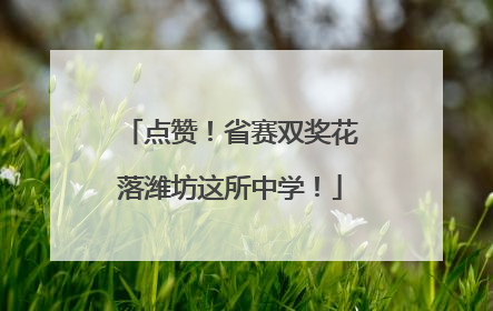 点赞！省赛双奖花落潍坊这所中学！