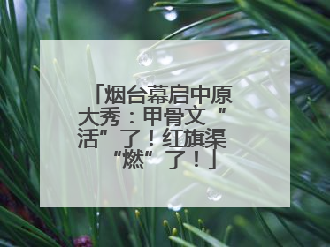 烟台幕启中原大秀：甲骨文“活”了！红旗渠“燃”了！