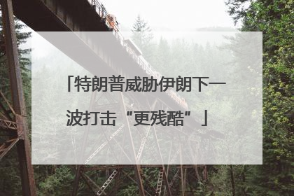 特朗普威胁伊朗下一波打击“更残酷”