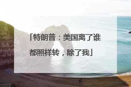 特朗普：美国离了谁都照样转，除了我