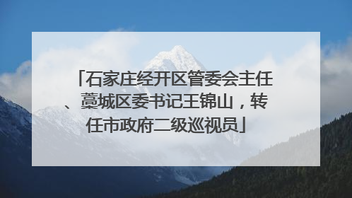 石家庄经开区管委会主任、藁城区委书记王锦山，转任市政府二级巡视员