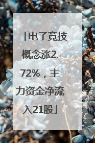 电子竞技概念涨2.72%，主力资金净流入21股