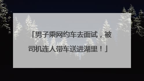 男子乘网约车去面试，被司机连人带车送进湖里！