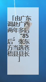 由广东调赴广西两年多后，“85后”张东方当选苍梧县县长