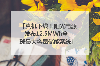 真机下线！阳光电源发布12.5MWh全球最大容量储能系统