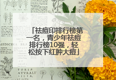 祛痘印排行榜第一名，青少年祛痘排行榜10强，轻松按下红肿大痘