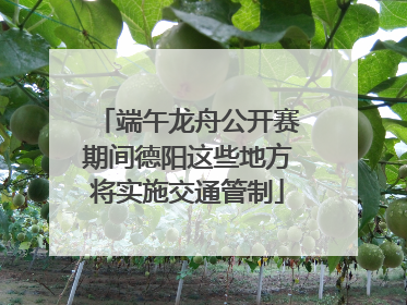 端午龙舟公开赛期间德阳这些地方将实施交通管制