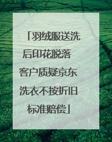 羽绒服送洗后印花脱落 客户质疑京东洗衣不按折旧标准赔偿
