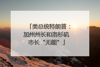美总统特朗普：加州州长和洛杉矶市长“无能”