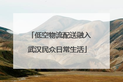 低空物流配送融入武汉民众日常生活