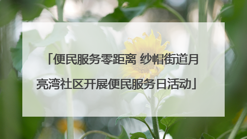 便民服务零距离 纱帽街道月亮湾社区开展便民服务日活动