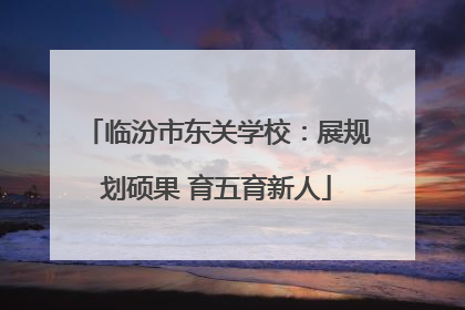 临汾市东关学校：展规划硕果 育五育新人