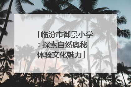 临汾市御景小学：探索自然奥秘 体验文化魅力