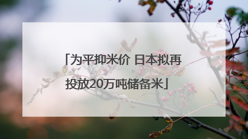 为平抑米价 日本拟再投放20万吨储备米