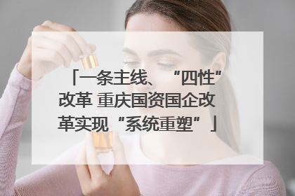 一条主线、“四性”改革 重庆国资国企改革实现“系统重塑”