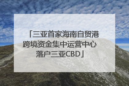 三亚首家海南自贸港跨境资金集中运营中心落户三亚CBD