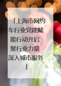 上海市网约车行业党建赋能行动开启 聚行业力量 深入城市服务