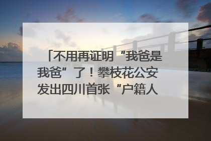 不用再证明“我爸是我爸”了！攀枝花公安发出四川首张“户籍人口直系亲属关系谱”