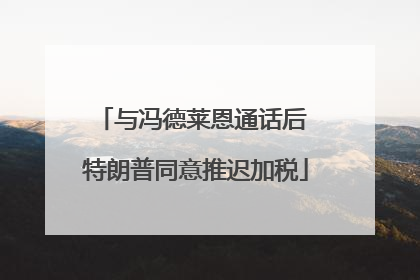 与冯德莱恩通话后 特朗普同意推迟加税