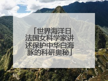 世界海洋日 法国女科学家讲述保护中华白海豚的科研奥秘