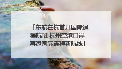 东航在杭首开国际通程航班 杭州空港口岸再添国际通程新航线