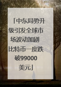 中东局势升级引发全球市场波动加剧 比特币一度跌破99000美元