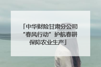 中华财险甘肃分公司“春风行动”护航春耕 保障农业生产