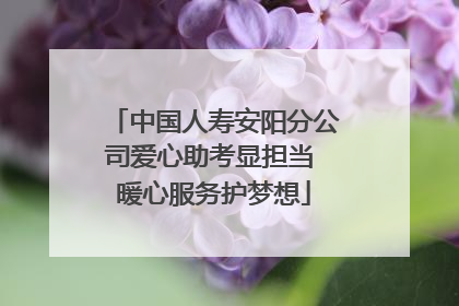 中国人寿安阳分公司爱心助考显担当 暖心服务护梦想