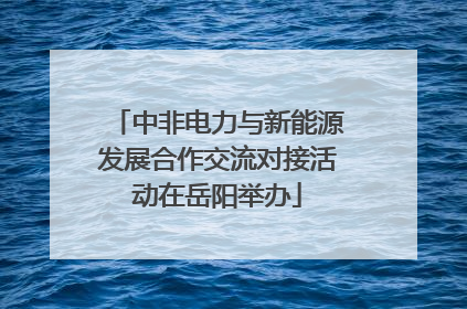 中非电力与新能源发展合作交流对接活动在岳阳举办