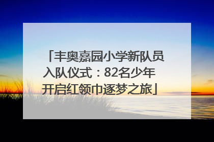 丰奥嘉园小学新队员入队仪式：82名少年开启红领巾逐梦之旅