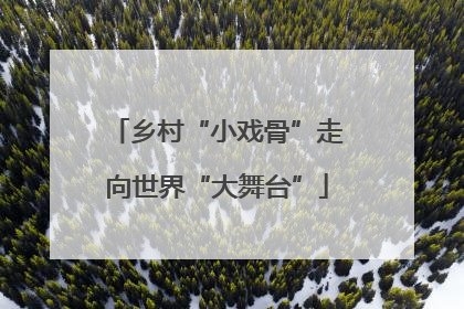乡村“小戏骨”走向世界“大舞台”