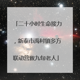 二十小时生命接力，新泰市禹村镇多方联动营救九旬老人