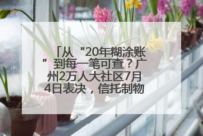 从“20年糊涂账”到每一笔可查？广州2万人大社区7月4日表决，信托制物业如何取“信”？